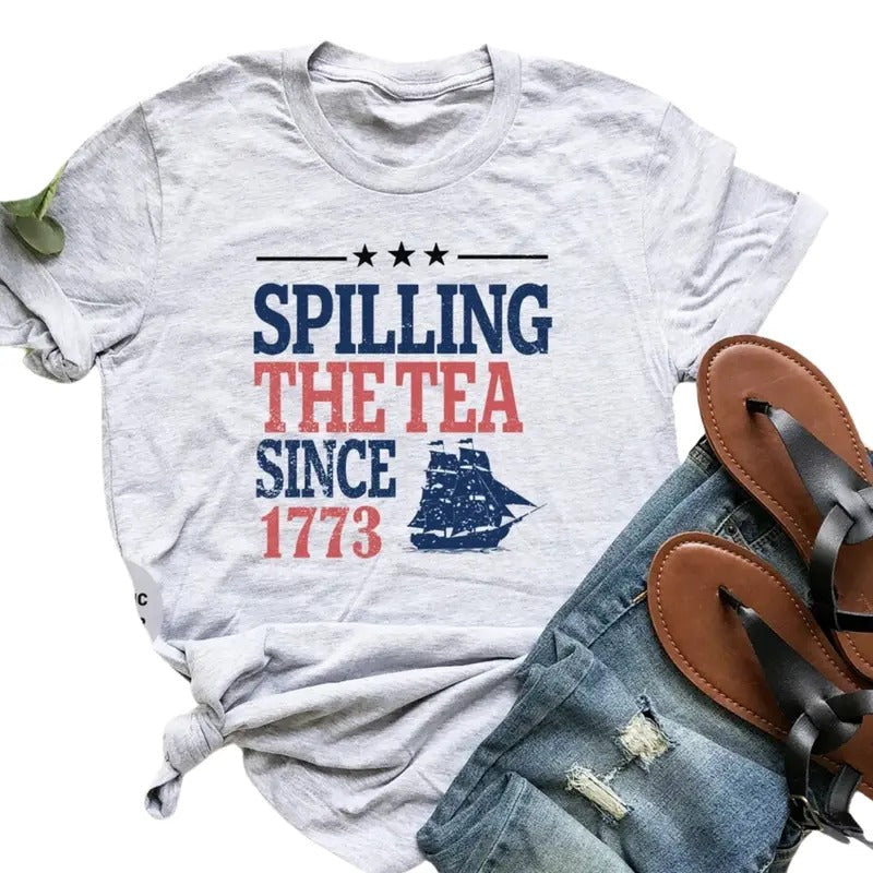 Spilling Tea Since 1773 History Teacher Funny Lover - Adult & Kids T-Shirts, Sweatshirts & Hoodies apparel design preview 1