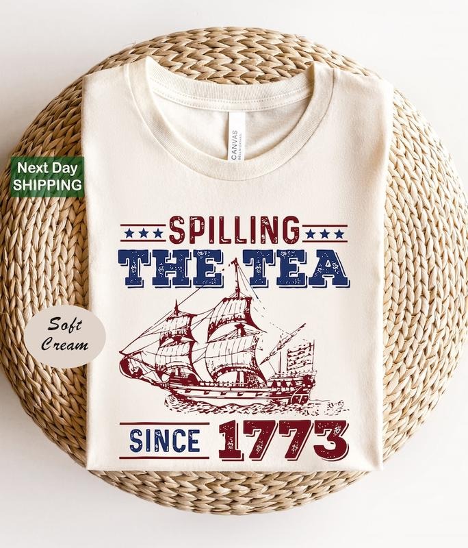 Spilling Tea Since 1773 History Teacher Funny Lover - Adult & Kids T-Shirts, Sweatshirts & Hoodies apparel design preview 1
