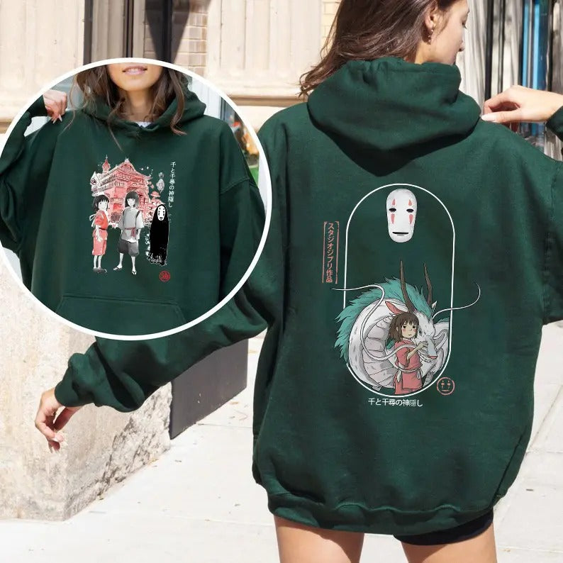 Spirited Away 2 Sided Ghibli Studio No Face Kaonashi - Adult & Kids T-Shirts, Sweatshirts & Hoodies apparel design preview 1
