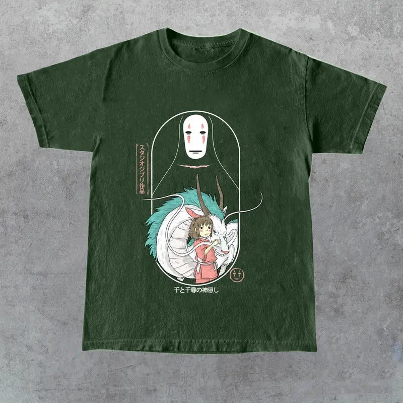 Spirited Away Chihiro Haku No Face Full Color Her Him - Adult & Kids T-Shirts, Sweatshirts & Hoodies apparel design preview 1