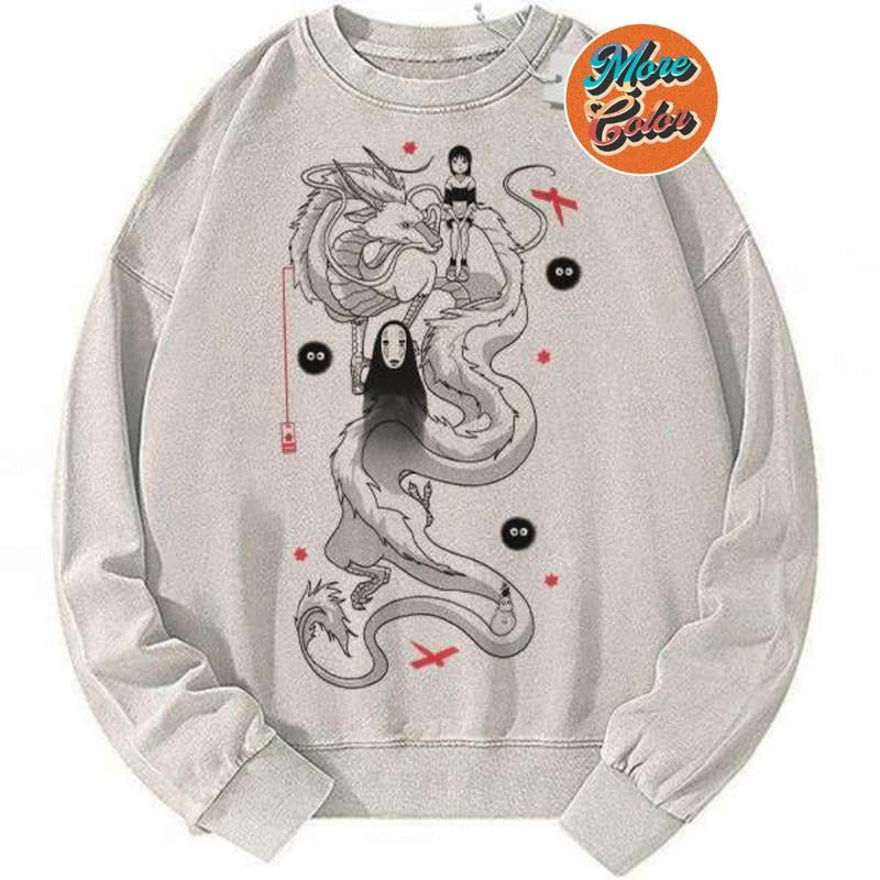 Spirited Away Studio Ghibli Anime Vintage Cotton Crew - Adult & Kids T-Shirts, Sweatshirts & Hoodies apparel design preview 1