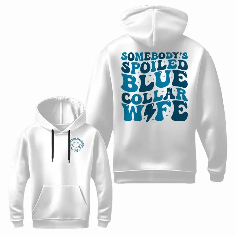 Spoiled My Blue Collar Wife Wives Club Cotton - Adult & Kids T-Shirts, Sweatshirts & Hoodies apparel design preview 1