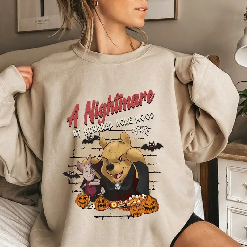 Spooky Pooh Nightmare Hundred Pumpkin 90s Film - Adult & Kids T-Shirts, Sweatshirts & Hoodies apparel design preview 1