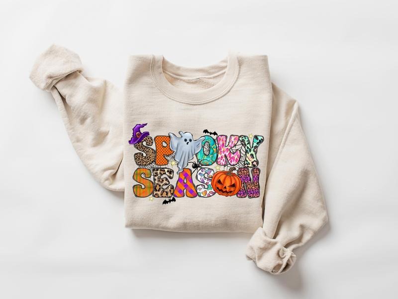 Spooky Season Ghost Halloween Favorite Cute - Adult & Kids T-Shirts, Sweatshirts & Hoodies apparel design preview 1