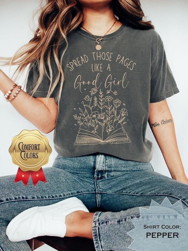 Spread Those Pages Like Good Girl Stfuattdlagg Smut - Adult & Kids T-Shirts, Sweatshirts & Hoodies apparel design preview 1