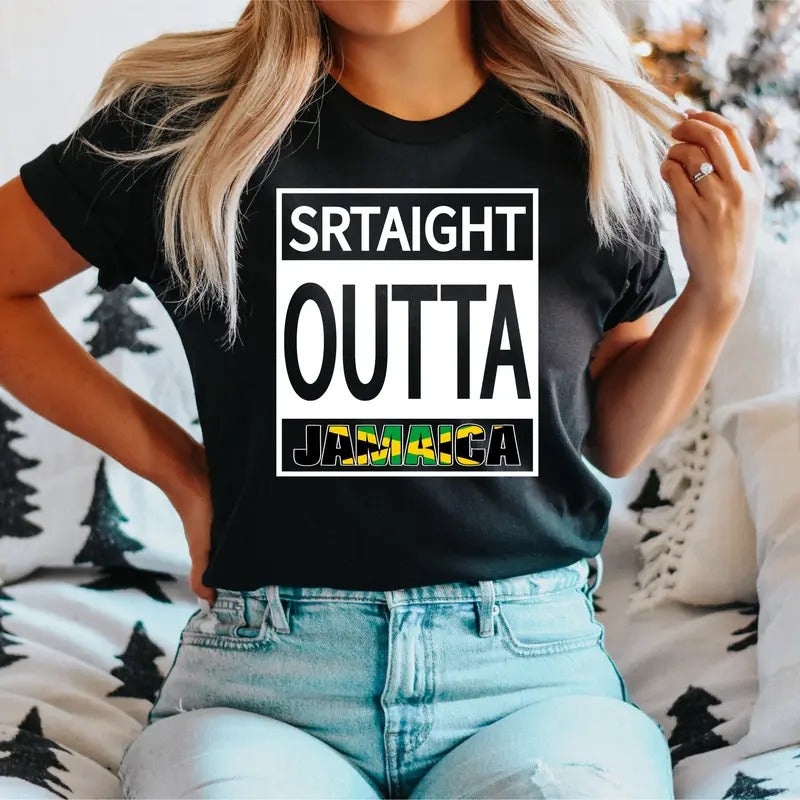 Srtaight Outta Jamaica Family Vacation Fun Cruise - Adult & Kids T-Shirts, Sweatshirts & Hoodies apparel design preview 1
