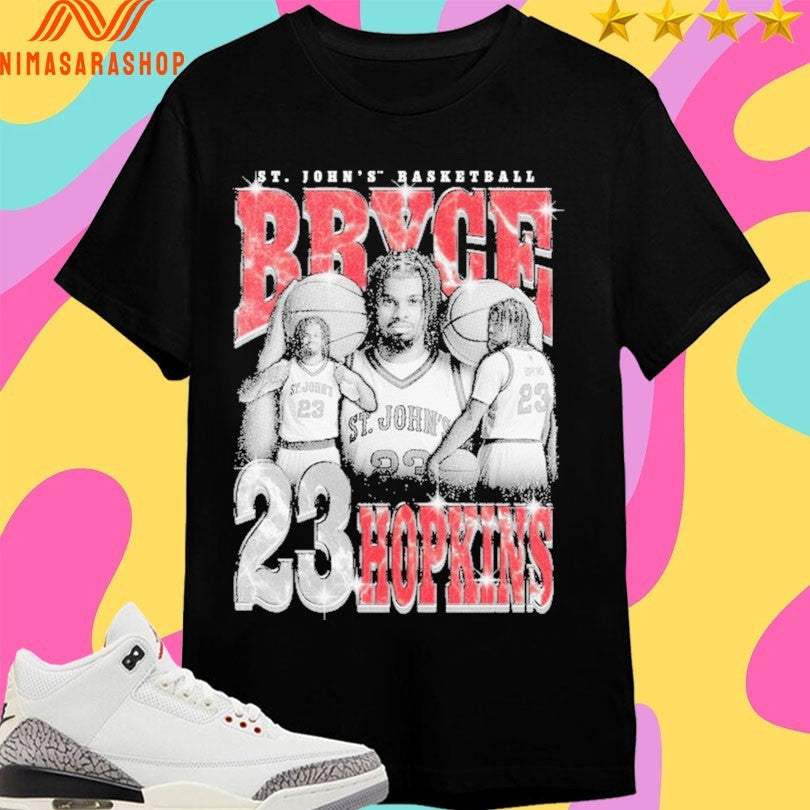 St John’s Basketball Bryce Hopkins 23 Retro 90s - Adult & Kids T-Shirts, Sweatshirts & Hoodies apparel design preview 1