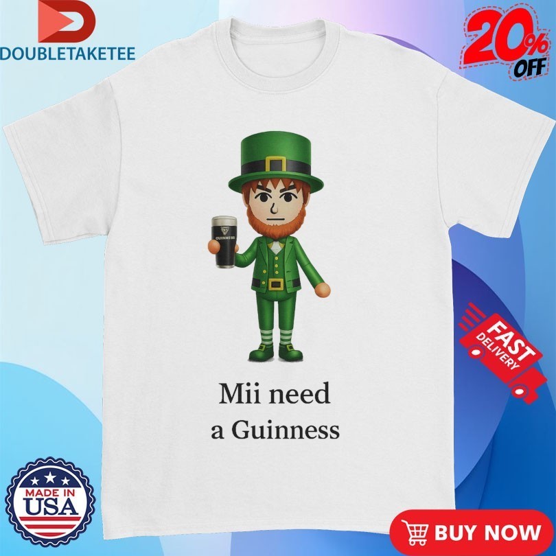 St Patrick's Day Mii Need A Guinness - Adult & Kids T-Shirts, Sweatshirts & Hoodies apparel design preview 1
