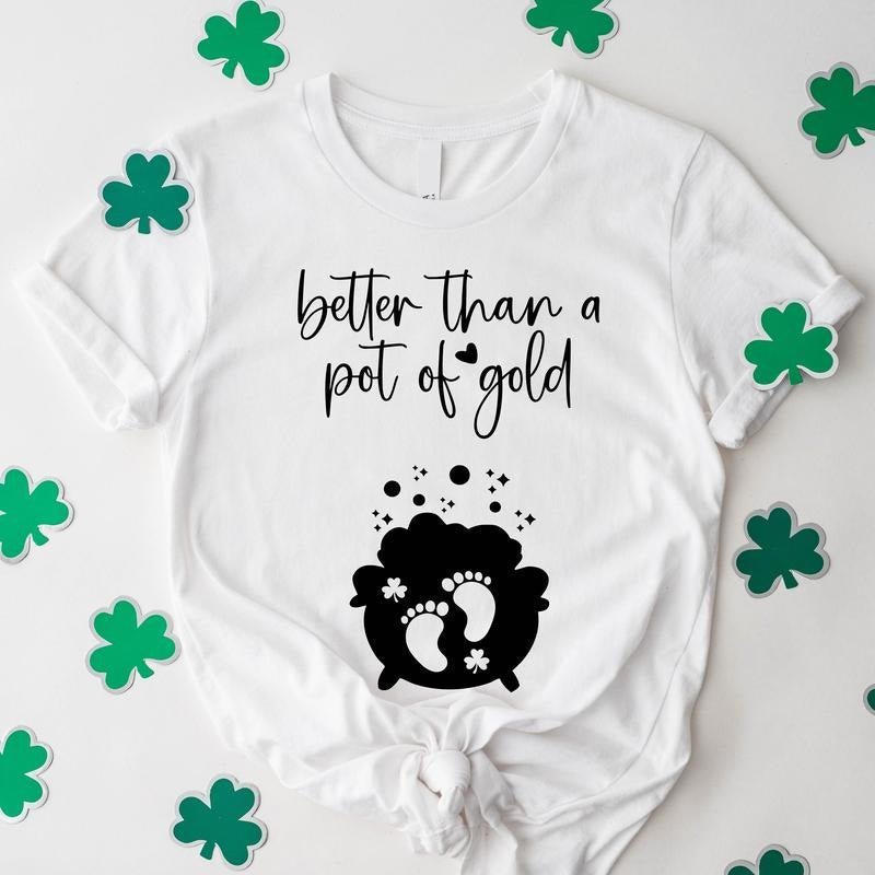 St Patricks Day Pregnancy Announcement Funny Baby New - Adult & Kids T-Shirts, Sweatshirts & Hoodies apparel design preview 1