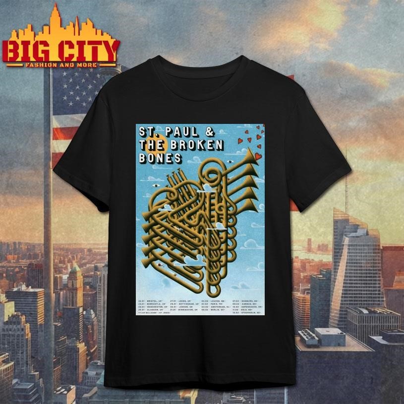 St. Paul The Broken Bones EU 2026 Tour Poster - Adult & Kids T-Shirts, Sweatshirts & Hoodies apparel design preview 1