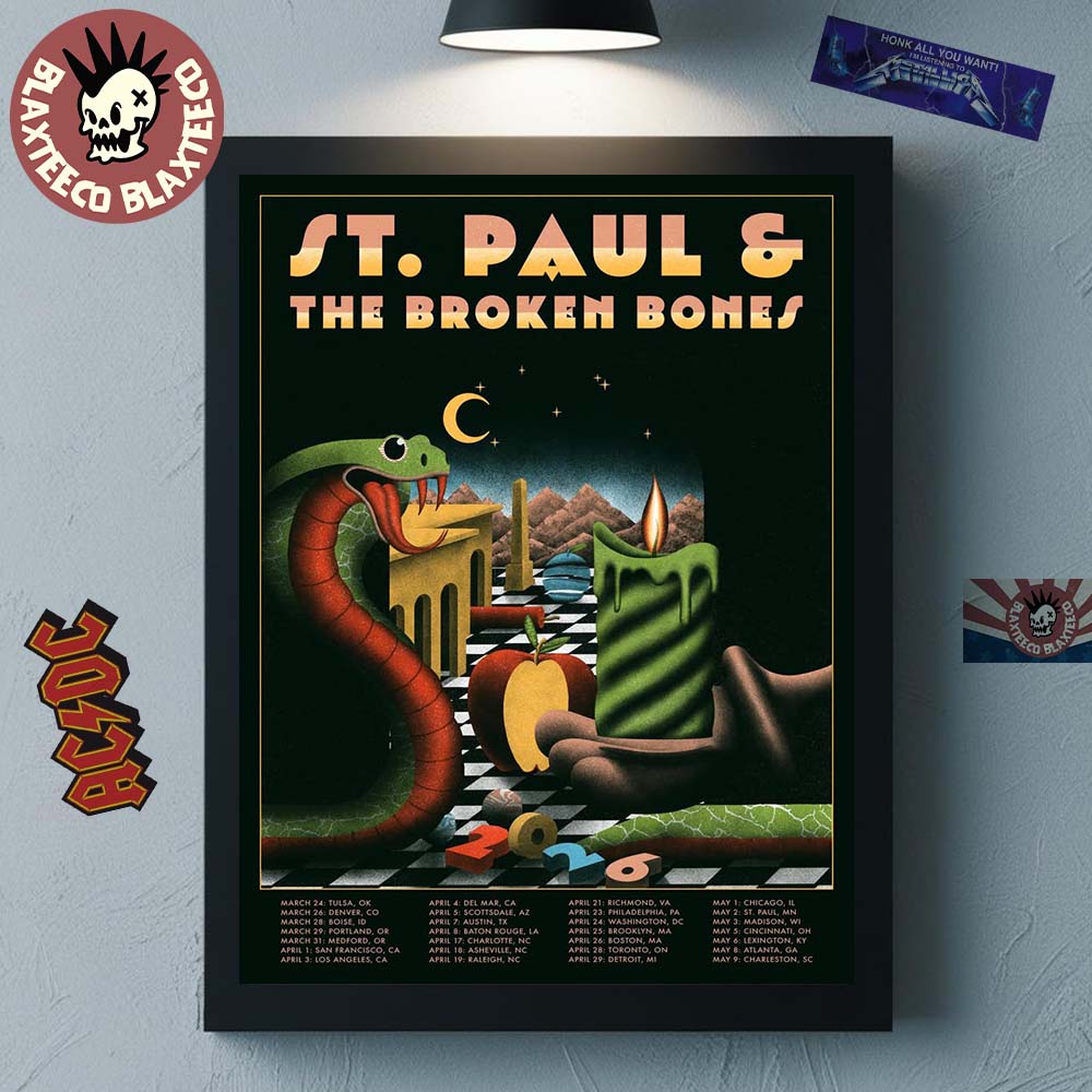 St. Paul And The Broken Bones 2026 North America Tour - Adult & Kids T-Shirts, Sweatshirts & Hoodies apparel design preview 1