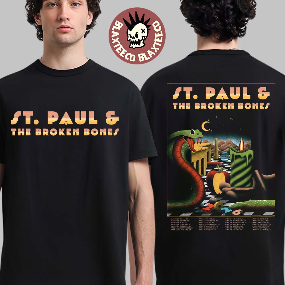 St. Paul And The Broken Bones 2026 North America Tour - Adult & Kids T-Shirts, Sweatshirts & Hoodies apparel design preview 1