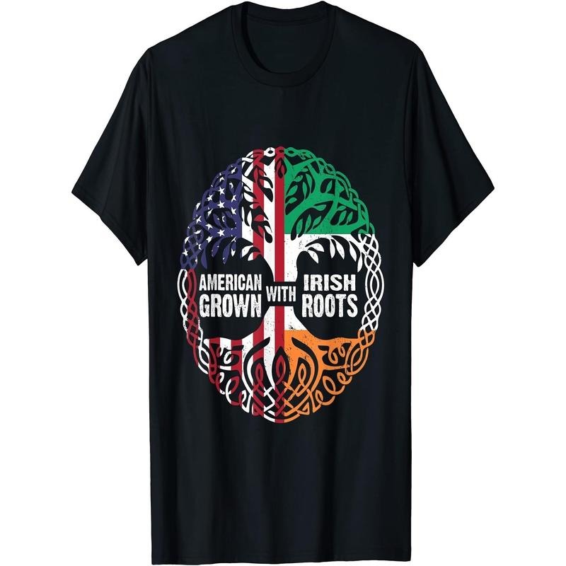 [St. Patrick'S Day American Grown Ireland Flag 220g - Adult & Kids T-Shirts, Sweatshirts & Hoodies apparel design preview 1