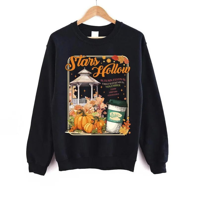 Stars Hollow Fall Lukes Dinner Coffee Retro Gilmore - Adult & Kids T-Shirts, Sweatshirts & Hoodies apparel design preview 1