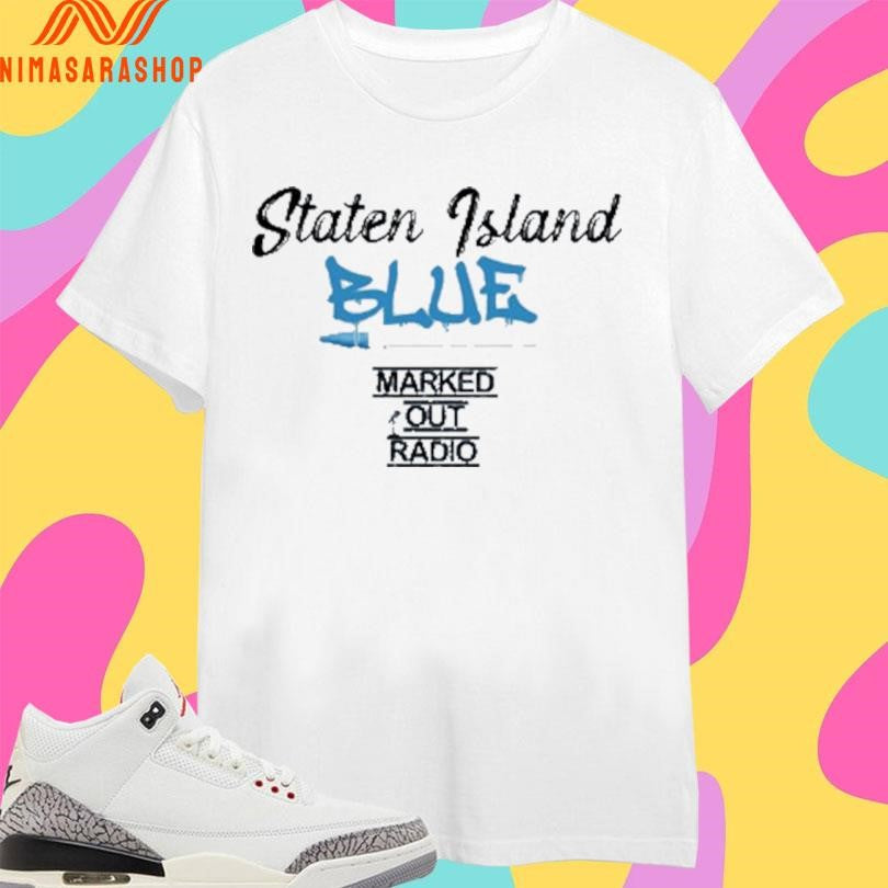 Staten Island Blue Marked Out Radio - Adult & Kids T-Shirts, Sweatshirts & Hoodies apparel design preview 1