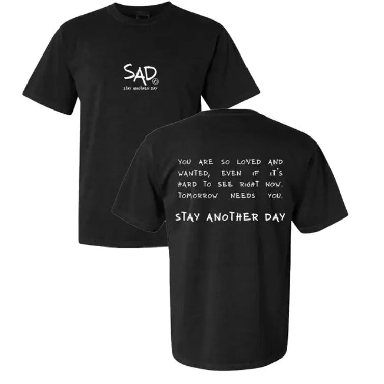 Stay Another Day Message Screen Mental Health - Adult & Kids T-Shirts, Sweatshirts & Hoodies apparel design preview 1
