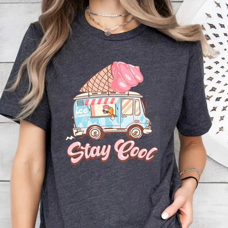 Stay Cool Ice Cream Summer Retro - Adult & Kids T-Shirts, Sweatshirts & Hoodies apparel design preview 1