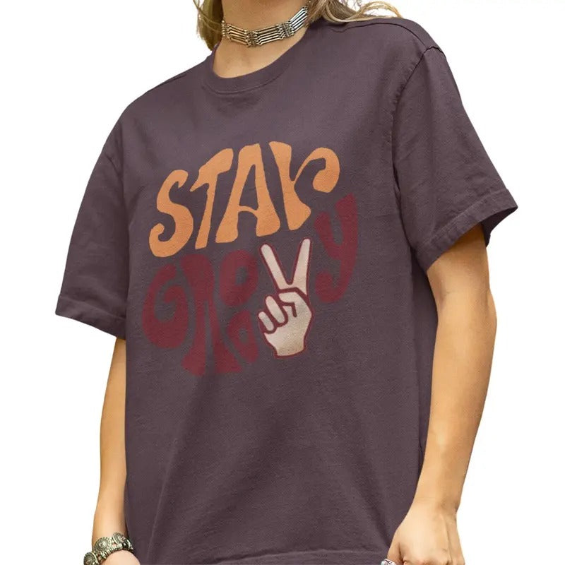 Stay Groovy Retro Relaxed - Adult & Kids T-Shirts, Sweatshirts & Hoodies apparel design preview 1