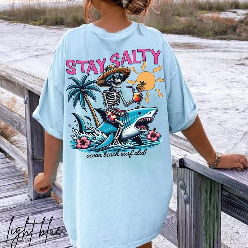 Stay Salty Beach Summer Coconut Girl Clothes Skeleton - Adult & Kids T-Shirts, Sweatshirts & Hoodies apparel design preview 1
