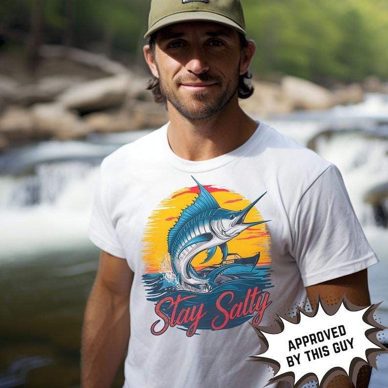Stay Salty MArlin Sea Fishing Funny Sailfish - Adult & Kids T-Shirts, Sweatshirts & Hoodies apparel design preview 1