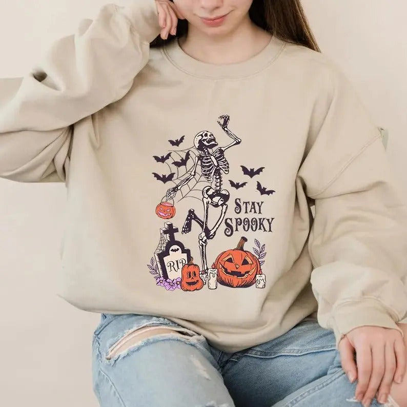Stay Spooky Skeleton Dance Halloween Horror Holliday - Adult & Kids T-Shirts, Sweatshirts & Hoodies apparel design preview 1