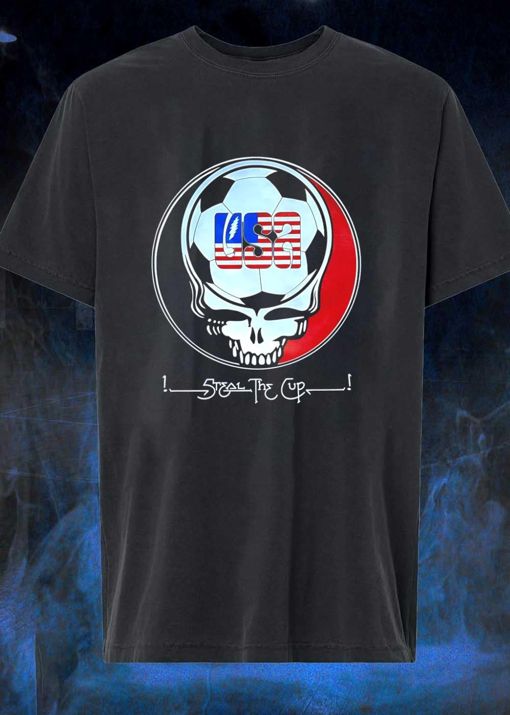 Steal the Cup USA Grateful Dead Soccer Skull - Adult & Kids T-Shirts, Sweatshirts & Hoodies apparel design preview 1