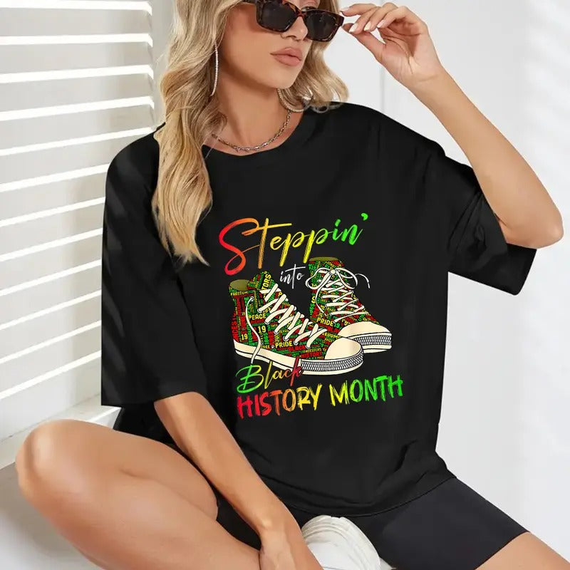 Stepping Black History Month Casual Crew Neck Short - Adult & Kids T-Shirts, Sweatshirts & Hoodies apparel design preview 1