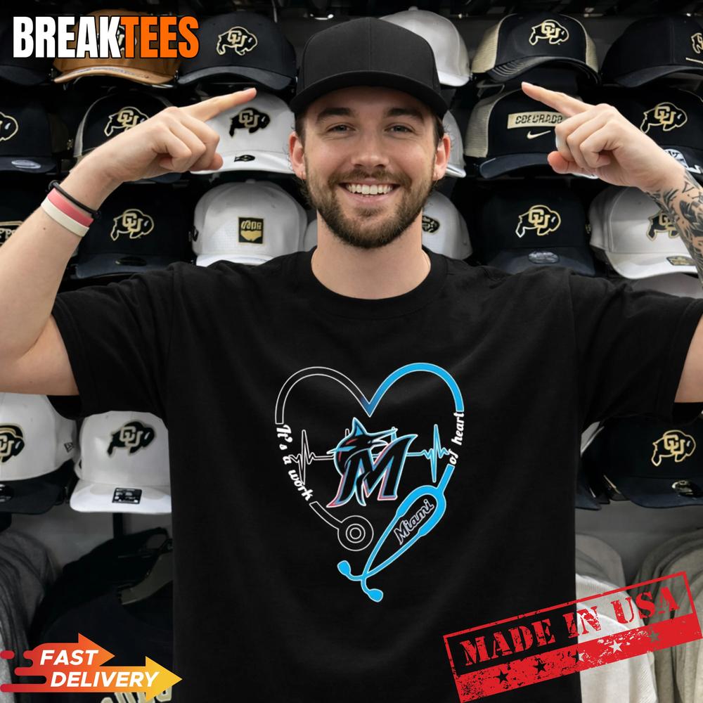 Stethoscope Heart Heartbeat It's A Work Of Miami - Adult & Kids T-Shirts, Sweatshirts & Hoodies apparel design preview 1