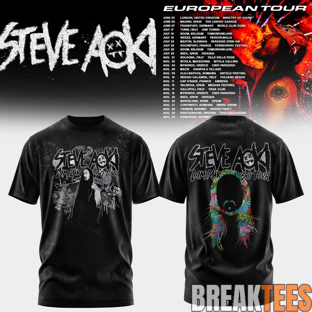 Steve Aoki 2026 Dim Mak 30 Tour - Adult & Kids T-Shirts, Sweatshirts & Hoodies apparel design preview 1