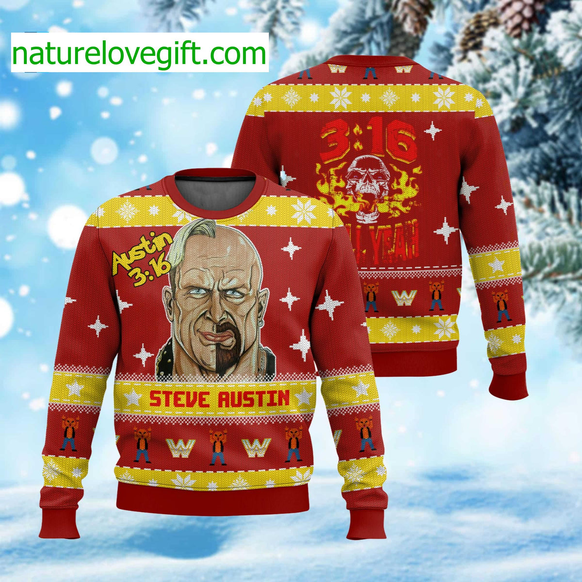 Steve Austin 316 Ugly Christmas Sweater - Holiday Gift product image