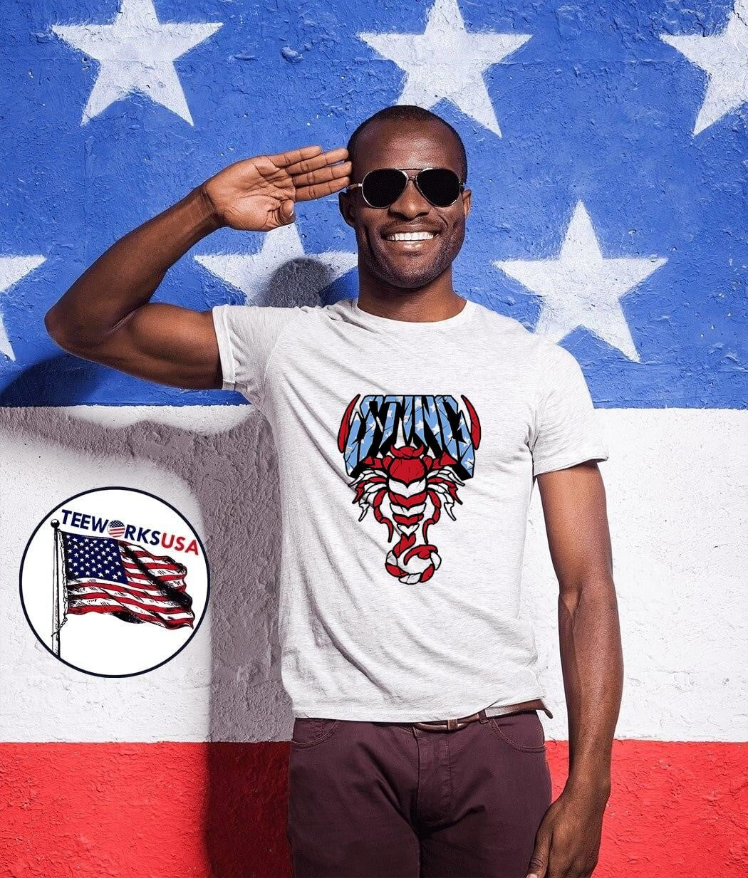 Sting American Flag Scorpion Patriot Men's - Adult & Kids T-Shirts, Sweatshirts & Hoodies apparel design preview 1