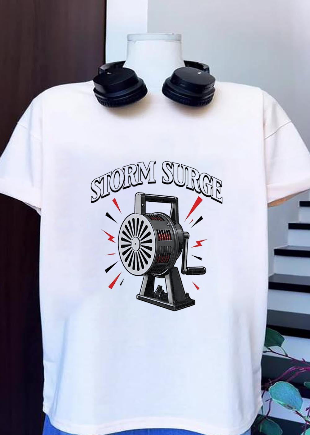 Storm Surge Hand Crank Air Raid Siren Graphic - Adult & Kids T-Shirts, Sweatshirts & Hoodies apparel design preview 1