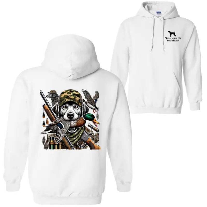 Straight Up Southern Duck Hunting Camo Dog Mallard - Adult & Kids T-Shirts, Sweatshirts & Hoodies apparel design preview 1