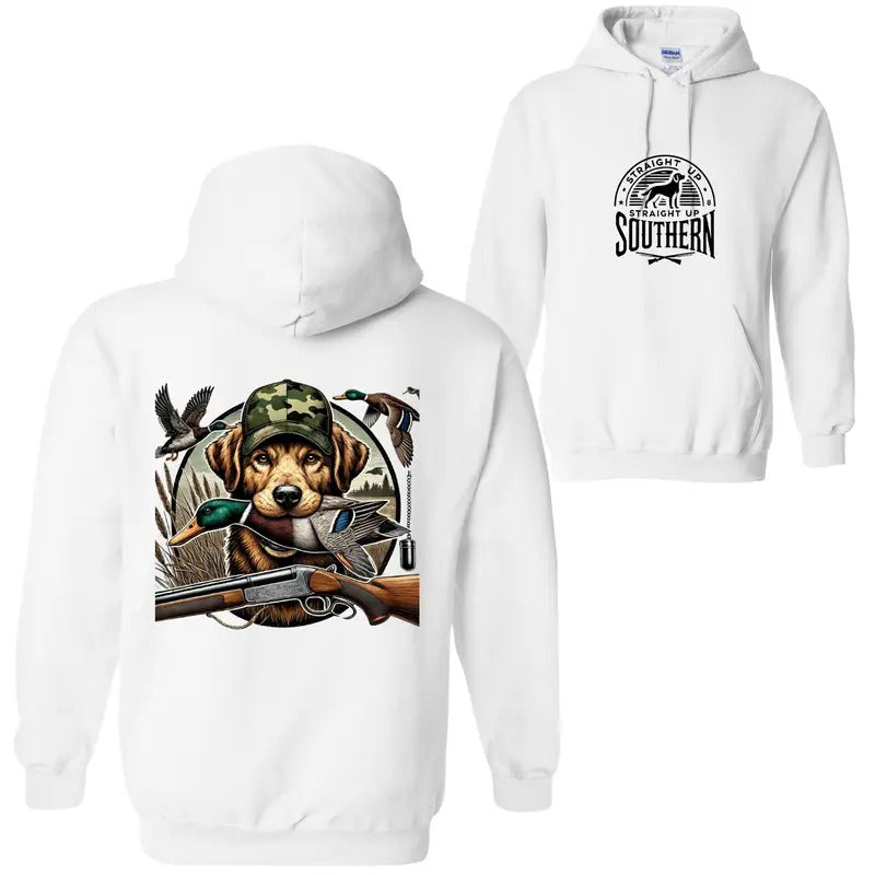 Straight Up Southern Duck Hunting Camo Dog Mallard - Adult & Kids T-Shirts, Sweatshirts & Hoodies apparel design preview 1