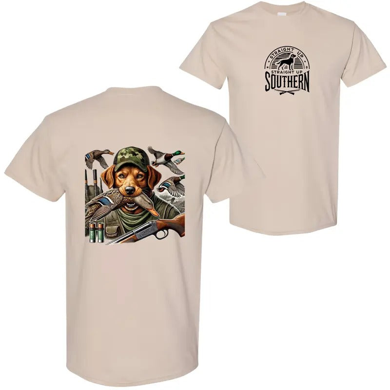Straight Up Southern Duck Hunting Camo Dog Mallard - Adult & Kids T-Shirts, Sweatshirts & Hoodies apparel design preview 1