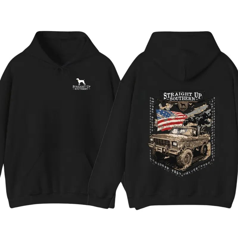 Straight Up Southern Rugged Off Road Truck American - Adult & Kids T-Shirts, Sweatshirts & Hoodies apparel design preview 1