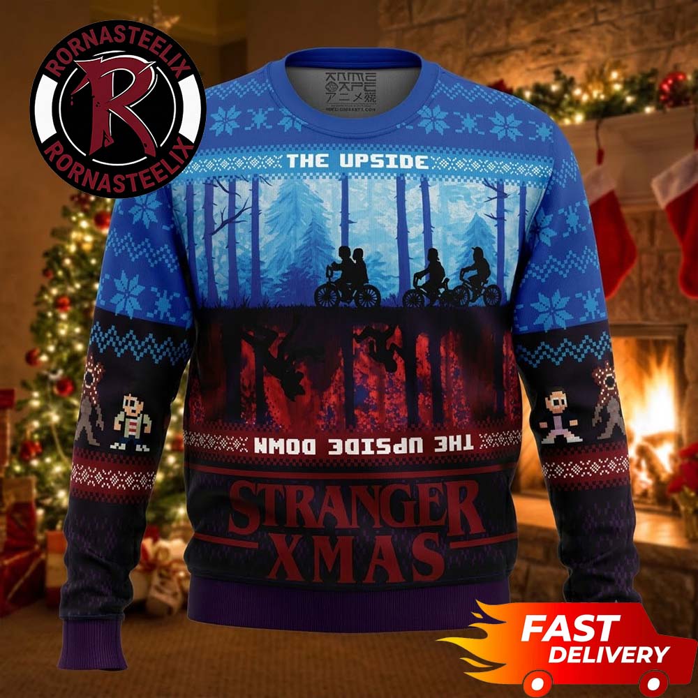 Stranger Xmas The Upside And The Upside Down Gift Stranger Things Ugly Christmas Sweater - Holiday Gift product image