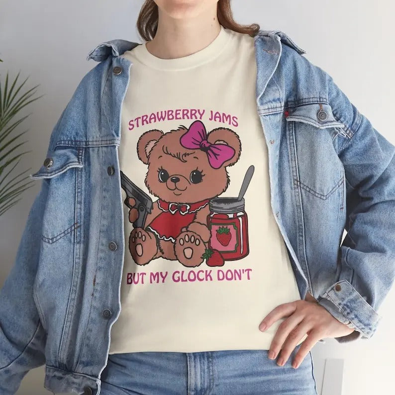 Strawberry Jams But My Glock Don'T Granola Girl - Adult & Kids T-Shirts, Sweatshirts & Hoodies apparel design preview 1