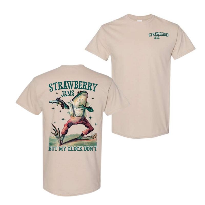 Strawberry Jams But My Glock Don'T Vintage - Adult & Kids T-Shirts, Sweatshirts & Hoodies apparel design preview 1