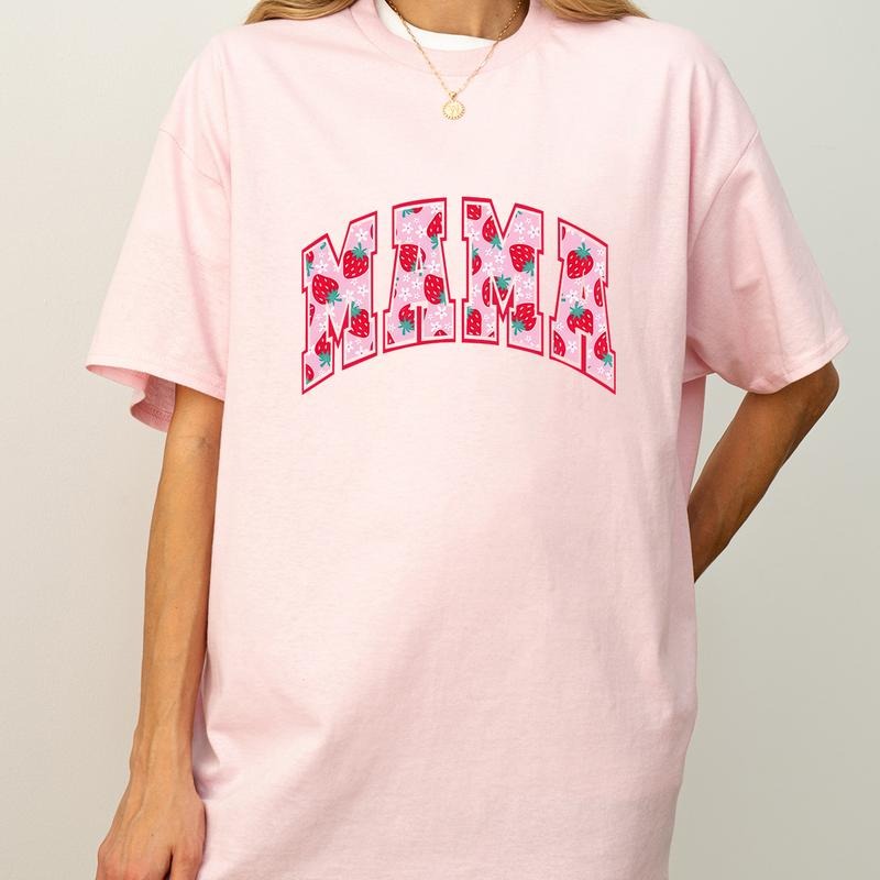 Strawberry Mama Retro Mom Cute Soft Cotton Top - Adult & Kids T-Shirts, Sweatshirts & Hoodies apparel design preview 1