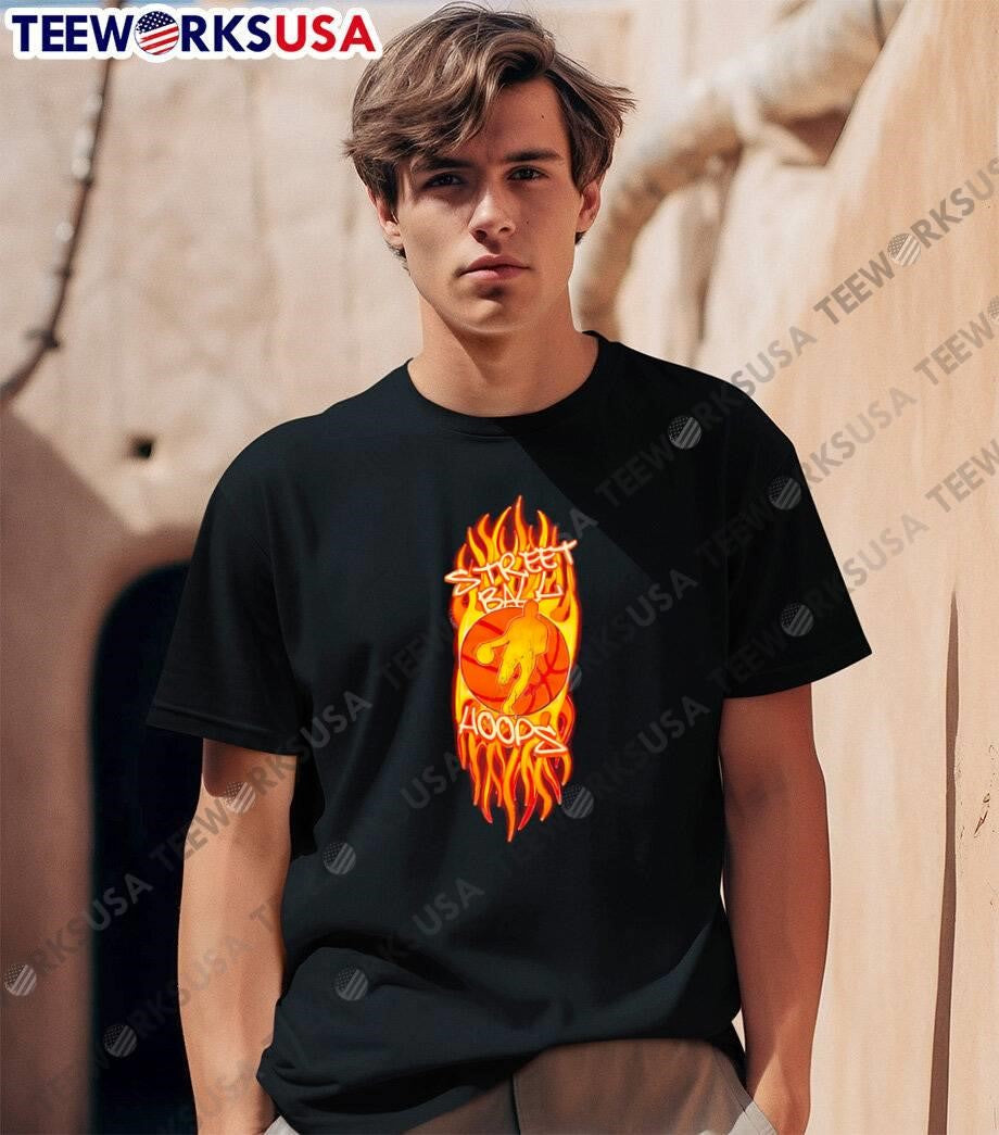 Street Ball Hoops Basketball Fire Player - Adult & Kids T-Shirts, Sweatshirts & Hoodies apparel design preview 1