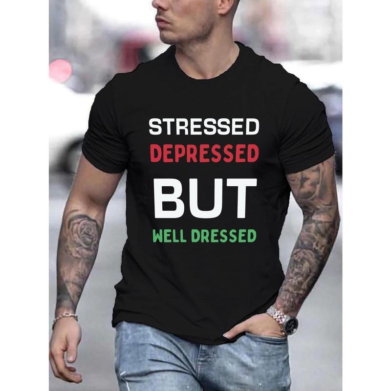 Stressed Depressed" Casual Crew Neck Short Sleeve - Adult & Kids T-Shirts, Sweatshirts & Hoodies apparel design preview 1