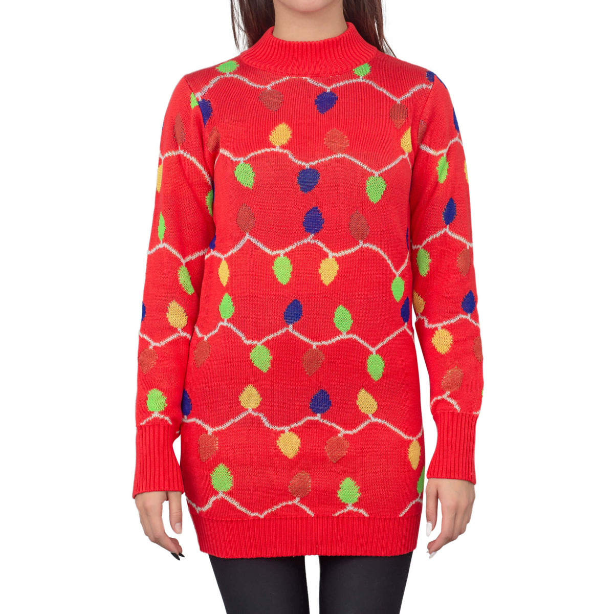 String Lights Womens Dress Ugly Christmas Sweater - Holiday Gift product image