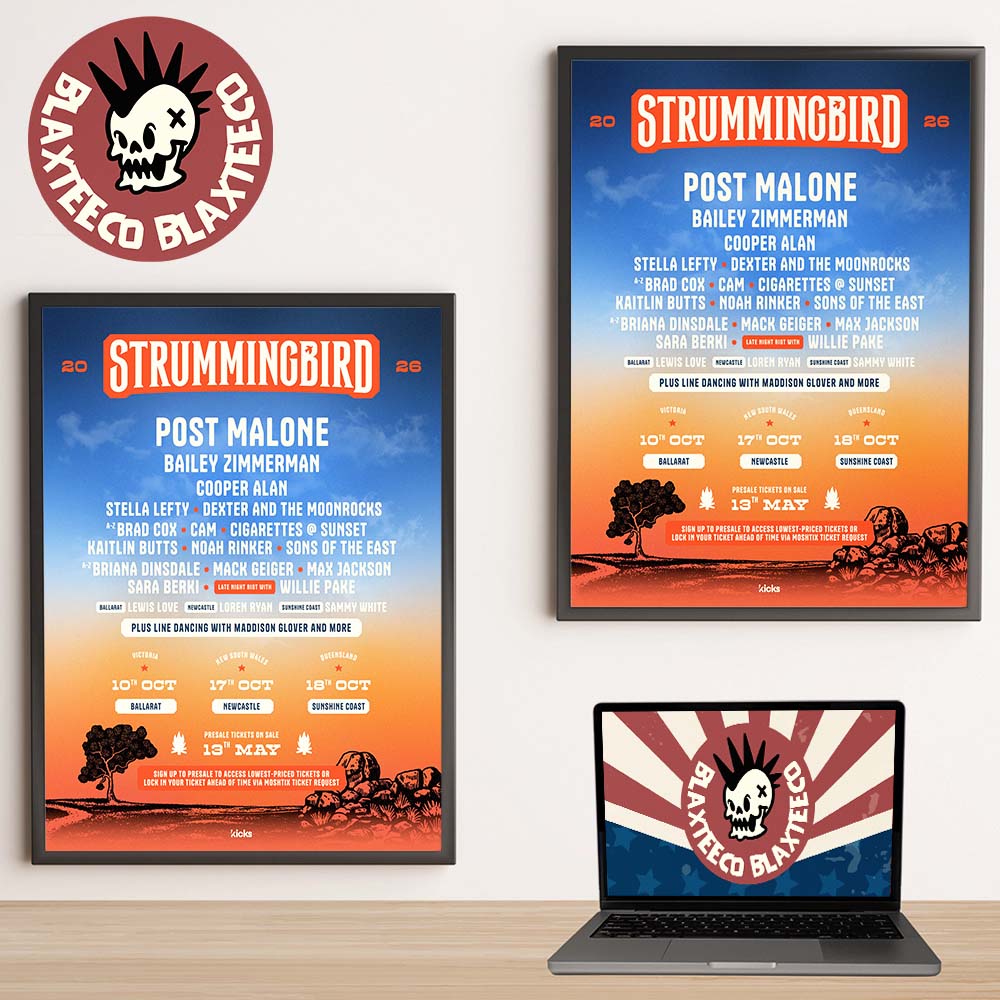 Strummingbird 2026 Festival Full Lineup Poster In - Adult & Kids T-Shirts, Sweatshirts & Hoodies apparel design preview 1