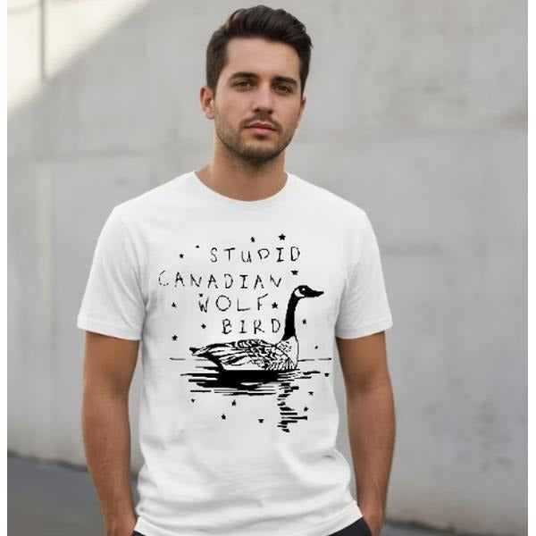 Stupid Canadian Wolf Bird Funny Canada Goose Meme - Adult & Kids T-Shirts, Sweatshirts & Hoodies apparel design preview 1