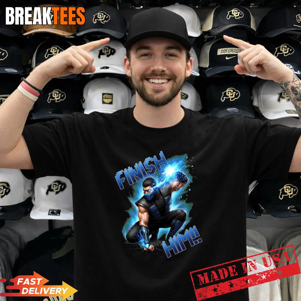 Sub Zero Finish Him Ninja Fighter Blue Energy - Adult & Kids T-Shirts, Sweatshirts & Hoodies apparel design preview 1