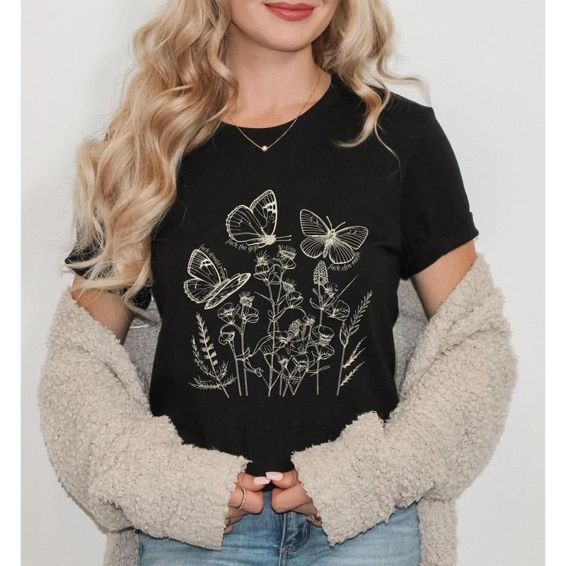 Subtle Fuck Trump Elon Musk Anti Wildflower Floral - Adult & Kids T-Shirts, Sweatshirts & Hoodies apparel design preview 1