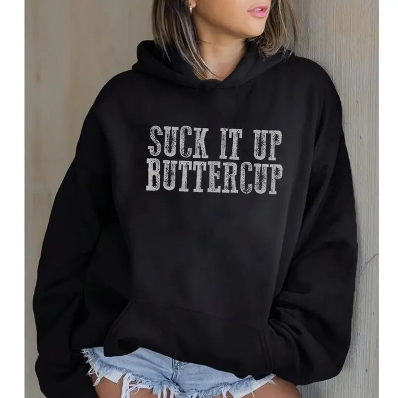 Suck Up Buttercup Funny Casual Street Fleece Fabric - Adult & Kids T-Shirts, Sweatshirts & Hoodies apparel design preview 1