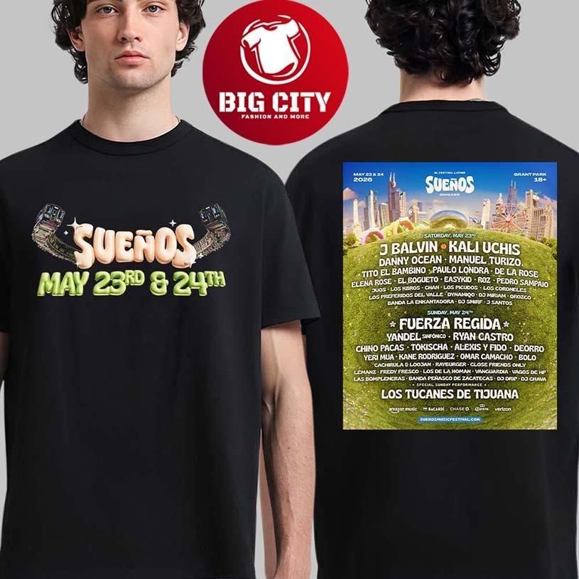 Suenos Chicago El Festival Latino 2026 Full Lineup At - Adult & Kids T-Shirts, Sweatshirts & Hoodies apparel design preview 1