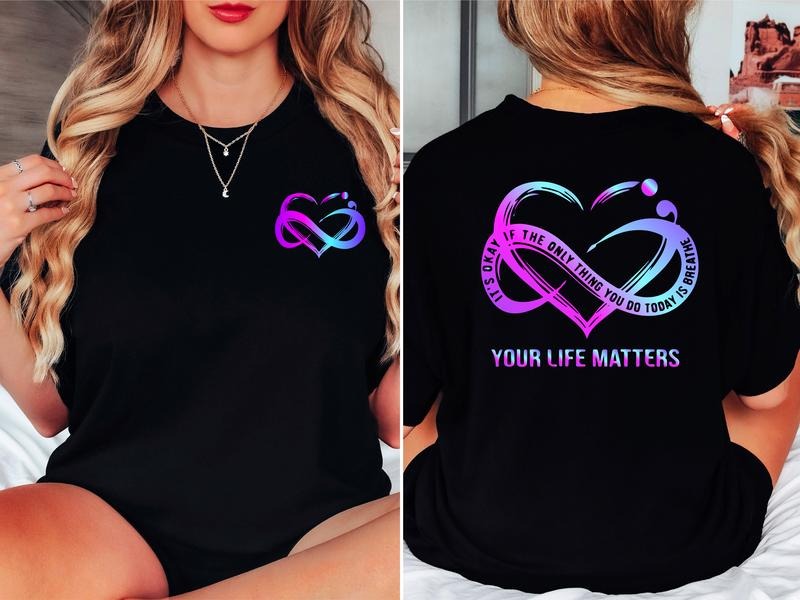 Suicide Prevention Awareness 'S Okay If Only Thing - Adult & Kids T-Shirts, Sweatshirts & Hoodies apparel design preview 1